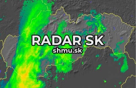radarové odrazy zrážok a búrok